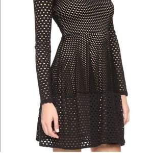 Bcbgmaxazria black and nude Kyla long sleeve mesh dress small